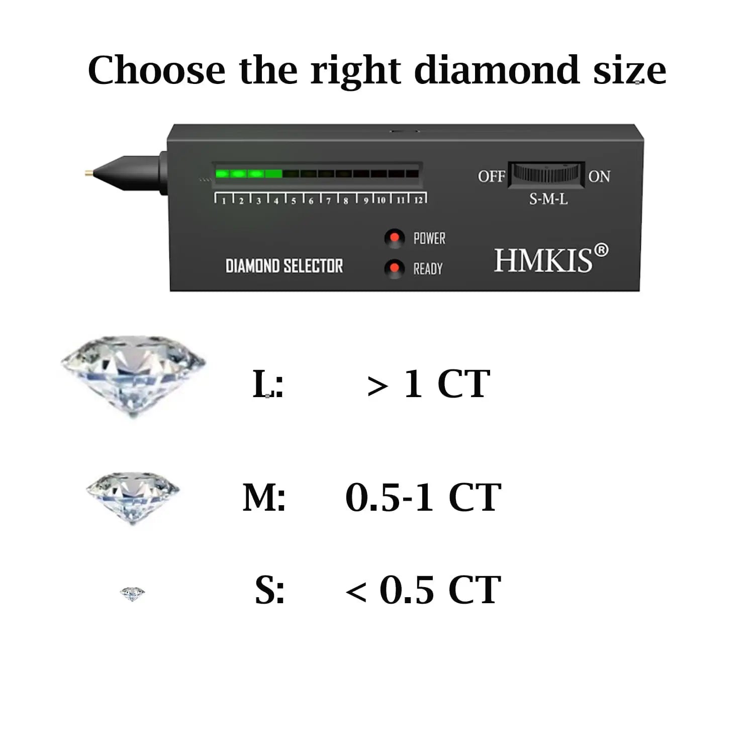 HMKIS Diamond Tester Pen, Professional Jewelry Diamond Tester with 60X Jewelry Loupe Magnifier, Diamond Selector for Novice and Expert (Non-Rechargeable)