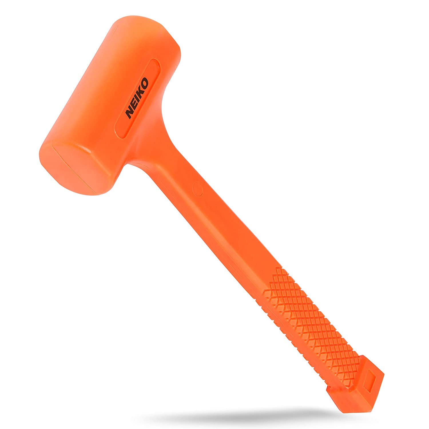 NEIKO 02847A 2 Pfund rückschlagfreier Hammer, Neonorange | Unibody-Formteil | Karierter Griff | Funken- und rückprallgeschützt