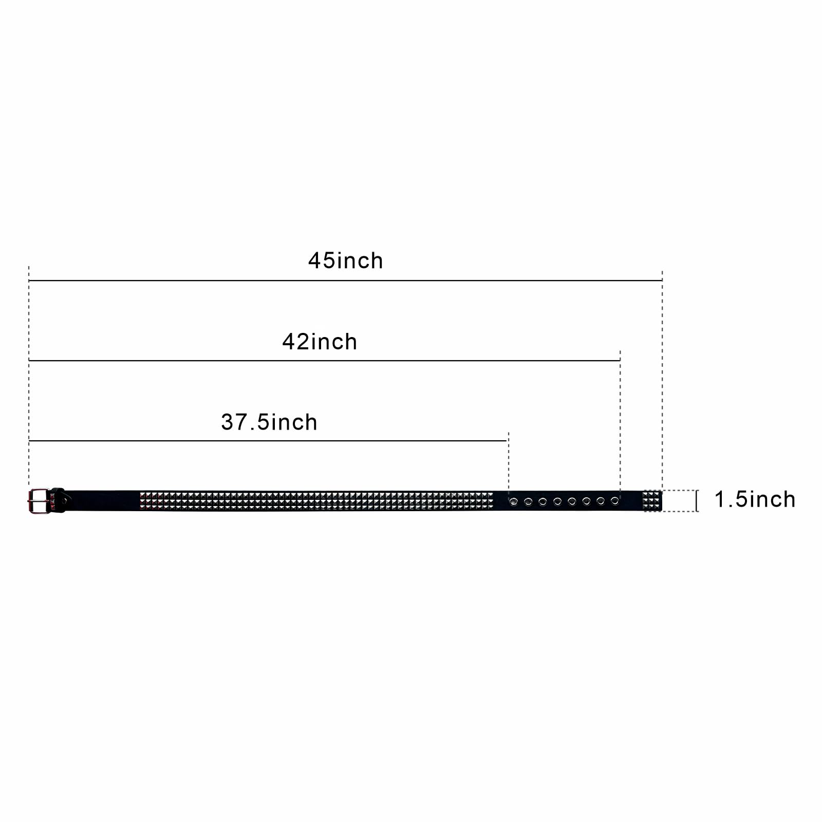 SNCEAW Studded Belt, Metal Punk Rock Rivet belt with Bright Pyramid Studded for Women Men (Black, Fit Pant 31-36 inch)