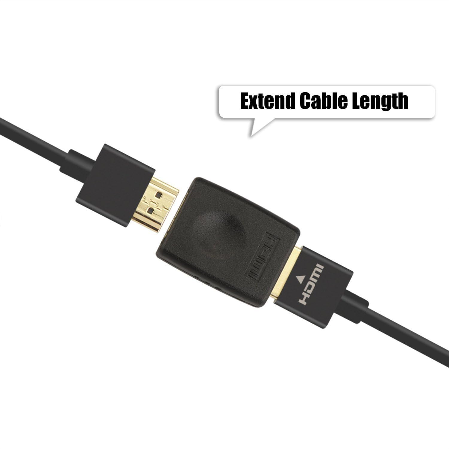 VCE HDMI Coupler HDMI Female to Female Connector 3D 4K Extension Adapter Compatible with PCs and Xbox One，Wall-Mounted TVs and Five TV Sticks, 2-Pack