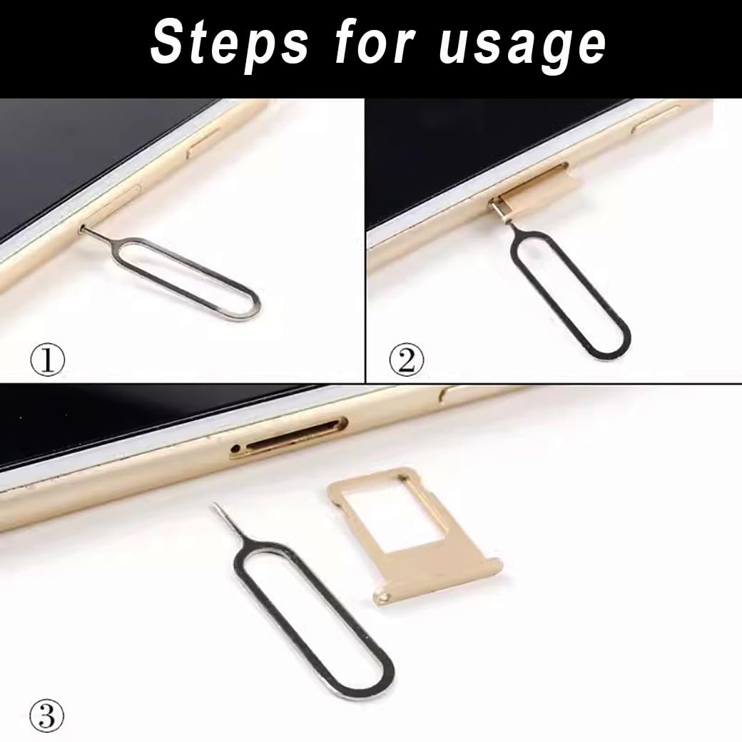 AYWFEY 4 Pcs SIM Card Removal Openning Tool Tray Eject Pins Needle Opener Ejector Compatible with All iPhone Apple iPad HTC Samsung Galaxy Cell Phone Smartphone Watchchain Link Remover (Style A)