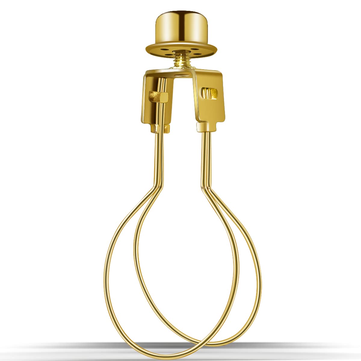 Lampenfassung für Clip-on Glühbirnen mit Nivellierschrauben, Inklusive Finial – DIY Adapter für Lampenschirme (1 St., Gold)