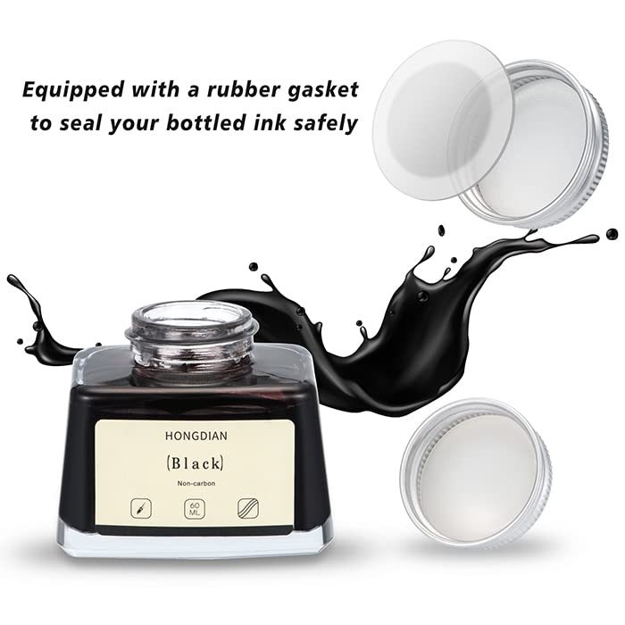 Asvine Hongdian Fountain Pen Bottled Ink Black, 60ml Fountain Pen Bottled Ink, Non Carbon