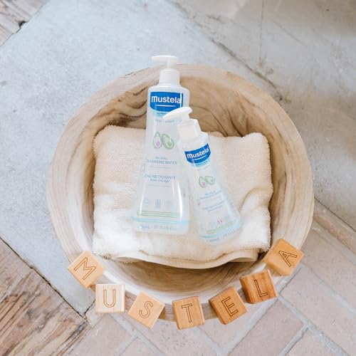 Mustela Baby Cleansing Water - No-Rinse Micellar Water - with Natural Avocado & Aloe Vera - for Baby's Face, Body & Diaper â€“ 10.14 fl. oz. (Pack of 1)