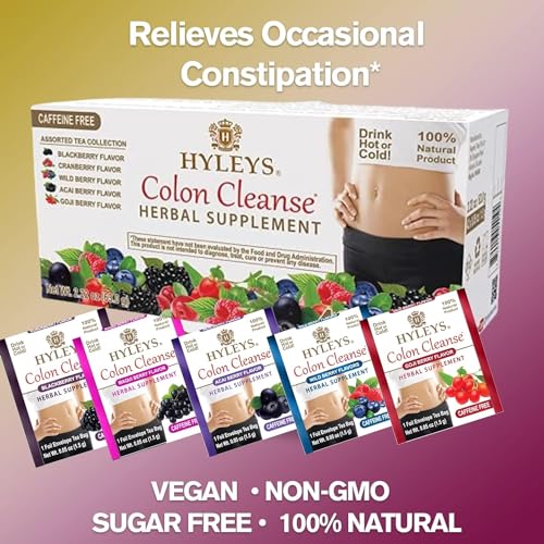 Hyleys Colon Cleanse Tea Assorted Flavors - 42 Tea Bags (1 Pack)
