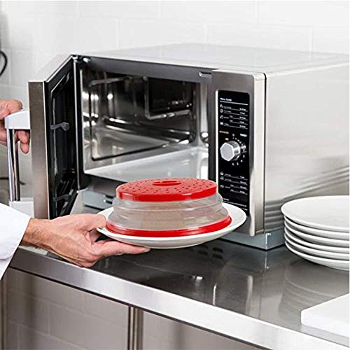 Pack of 2 Collapsible Microwave Food Cover, Splatter Guard,Vented Microwave Lid for Food,10.5inch, BPA free TPR, Dishwasher safe