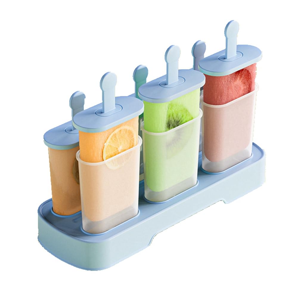 Eisformen Set 6 Stück Eis am Stiel Formen-BPA-frei, leicht zu lösende Eisformen, selbstgemachte Eisformen (Blau)