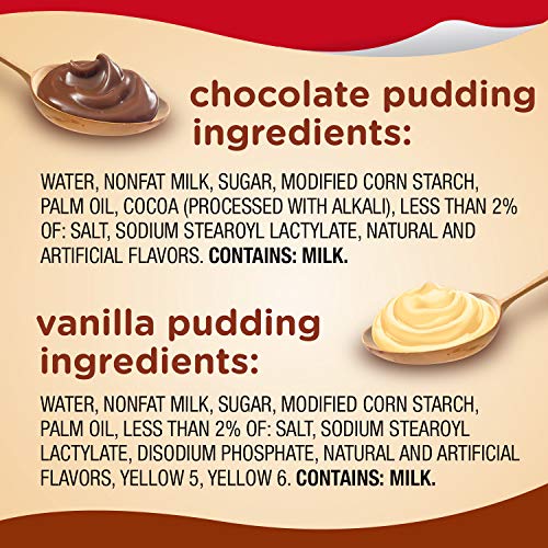 Snack Pack Chocolate and Vanilla Pudding Cups Family Pack, Lunchbox Snack, 12 Count (Pack of 1)