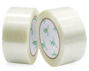 BOMEI PACK Mono Filament Strapping Tape, 2 Roll 2 Inch x 35 Yards 5.5 Mil, Heavy Duty Transparent Reinforced Fiberglass Tape