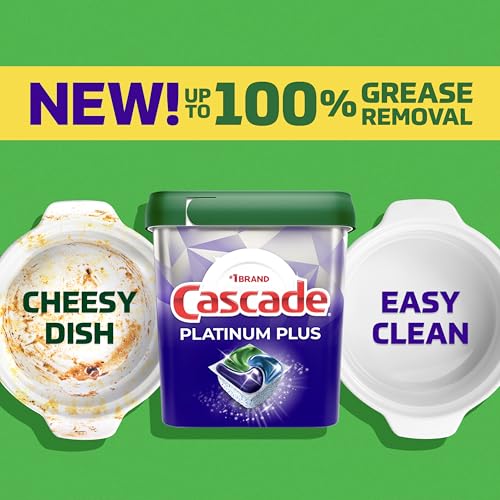 Cascade Platinum Plus Dishwasher Pods, Dishwasher Detergent, Dish Detergent Soap, Fresh, 57 Count