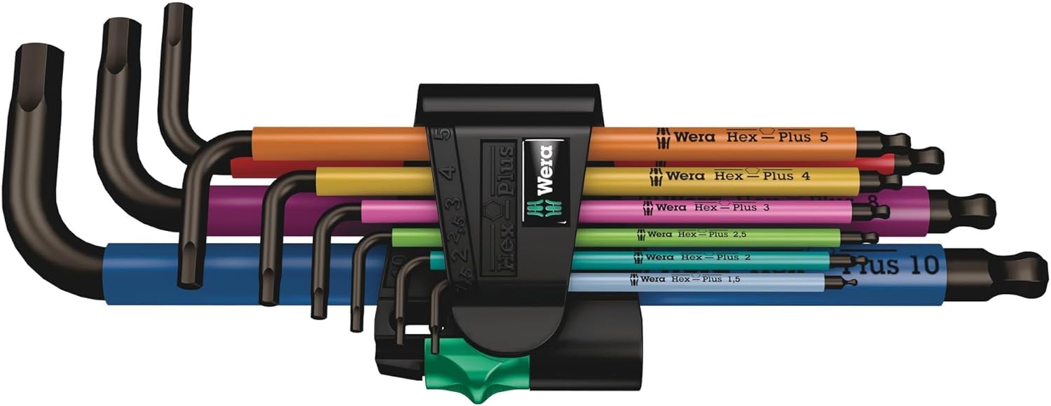 Wera Tools 05073593001 950 SPKL/9 SM N SB Stiftschlüsselsatz mit langem Arm, Einheitsgröße, Mehrfarbig