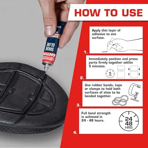Loctite Shoe Glue, Strong & Flexible Fabric Glue, Resistant to Water, Impact, & Vibrations, Dries Clear - 0.6 fl oz Bottle, 1 Pack