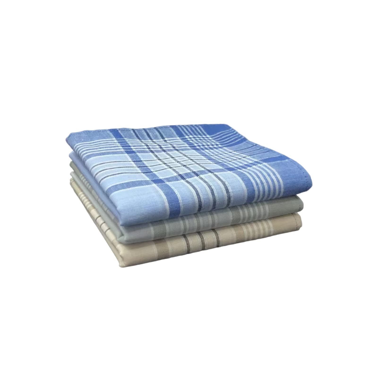 emlstyle Men's Handkerchiefs 100% Cotton Handkerchief with Check