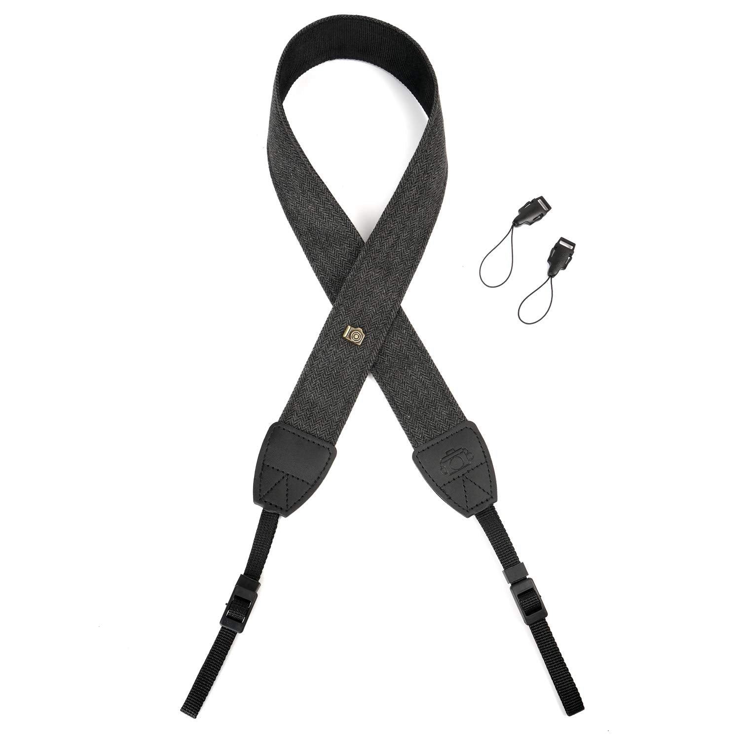 WANBY Camera Strap Black Canvas Neck Shoulder Strap with Quick Release Buckles for DSLR SLR