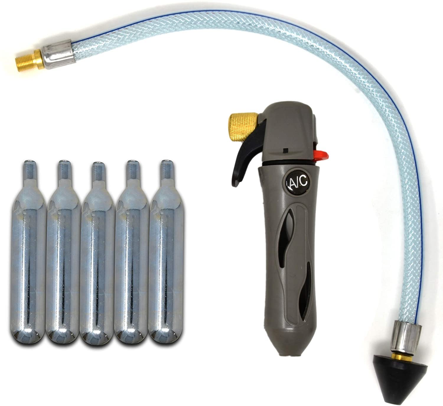 RedRock Gallo Drain Gun – mit 5 ungeschraubten CO2-Kartuschen für Klimaanlagen-Kondensatleitungen – Klimaanlagenreiniger Blaster Opener Kit mit fünf Kartuschen beseitigt HVAC-Verstopfungen