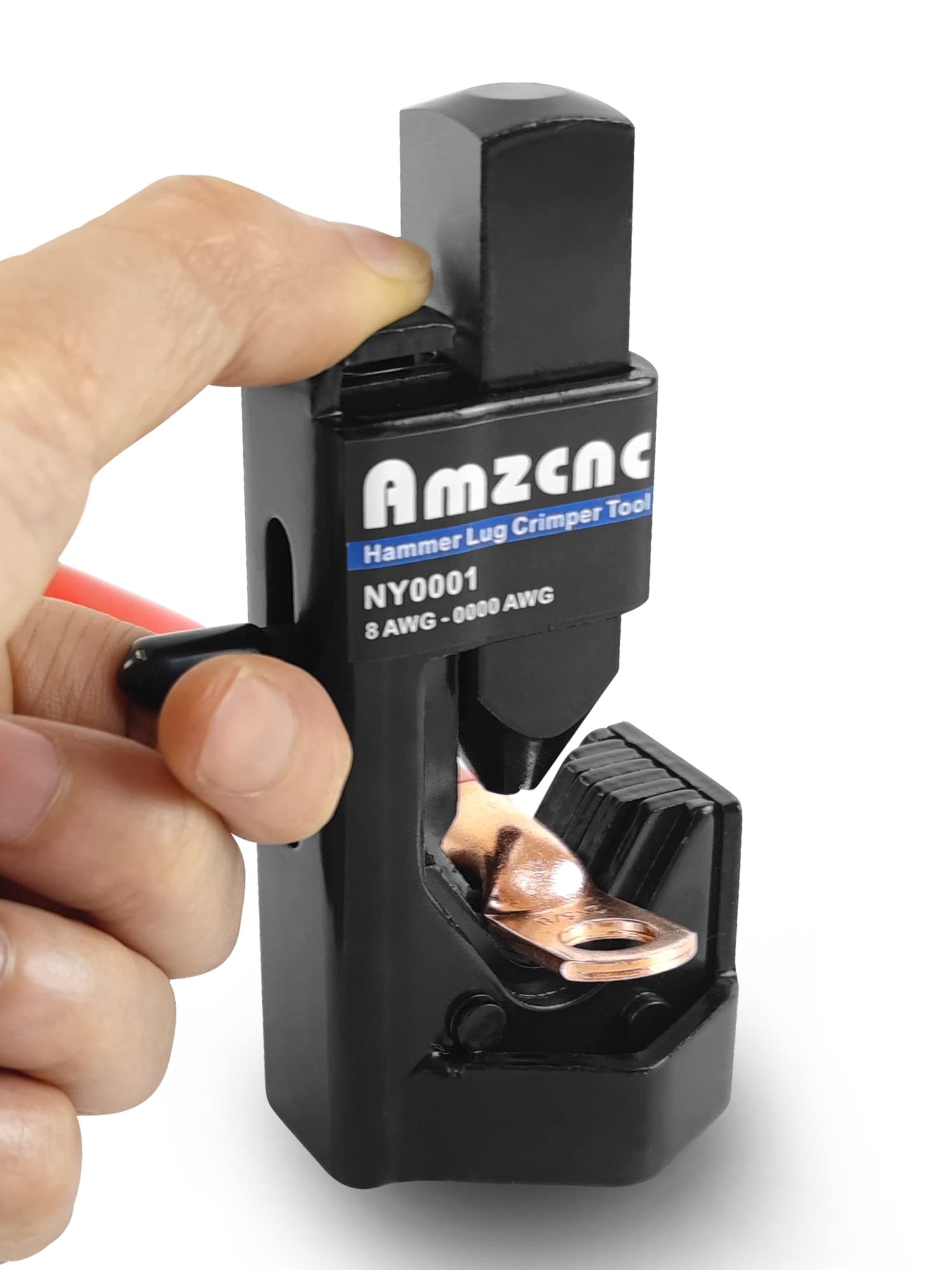 AMZCNC Hammer-Crimpzange – 0000 AWG Batterie- und Schweißkabel (8 AWG bis 4/0 Drahtstärke)