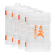 KastKing Tackle Boxes, Plastic Storage Organizer Box with Removable Dividers, 3600 Tackle Trays, Parts Box, 10.8x7.25x1.65 Inches (Pack of 4)