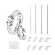 GFJAOND Ring Size Adjuster for Loose Rings 12 Pack | Invisible Ring Guard Insert & Spiral Resizer Kit | Comfort Fit for Women/Men (12 Sizes + Polishing Cloth)