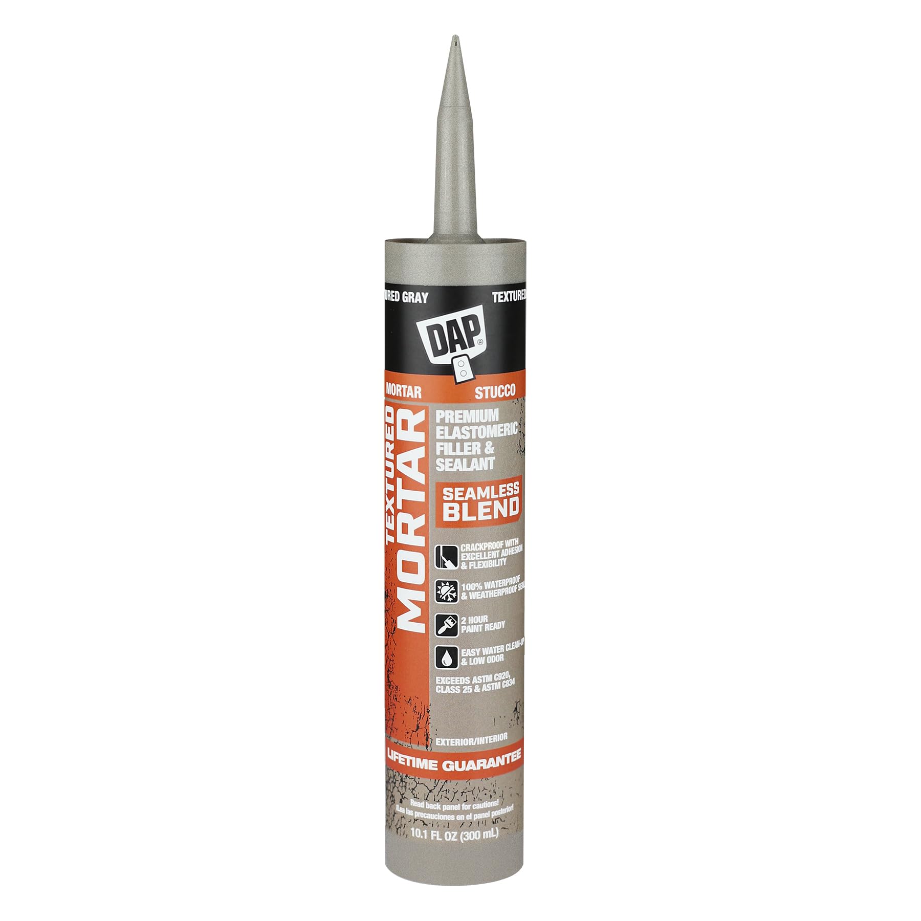 DAP Textured Mortar حشوة ومانع تسرب لاتكس مرن فاخر، رمادي، 10.1 أوقية (7079810082)