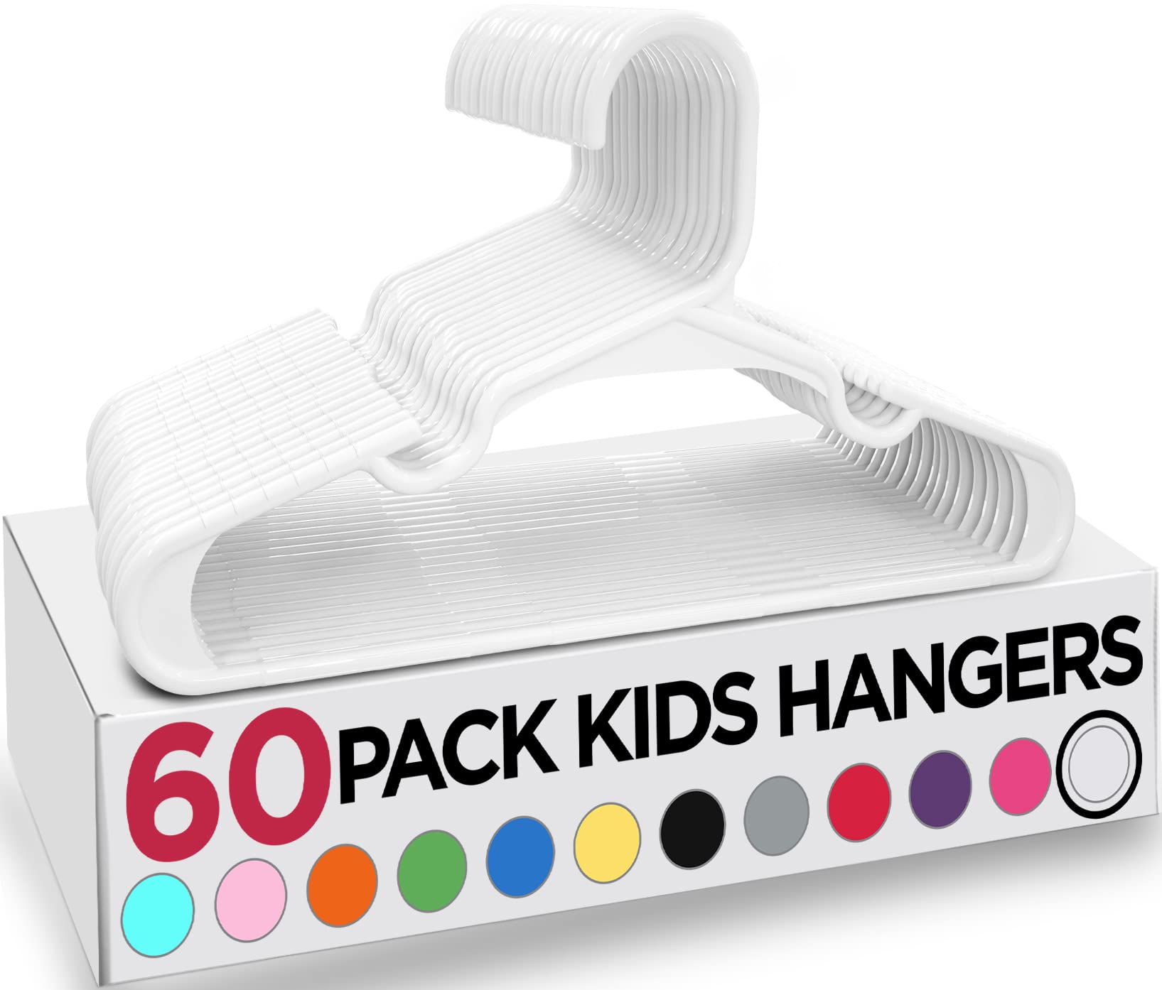 Utopia Home 60er-Pack Kinderkleiderbügel – 29,2 cm Kunststoff-Babykleiderbügel für den Kleiderschrank – Kinderkleiderbügel für Kleidung & Säuglingskleiderbügel für den Kleiderschrank (weiß)