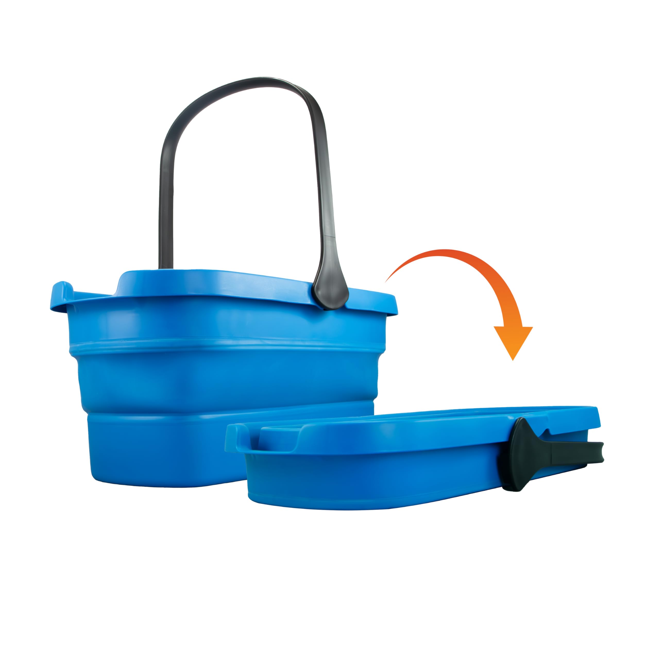 Unger Professional 3-Gallon Collapsible Bucket, Portable Household Cleaning Supplies, Small Washing Buckets with Handles, Essential Water Container and Storage Organizer Tool