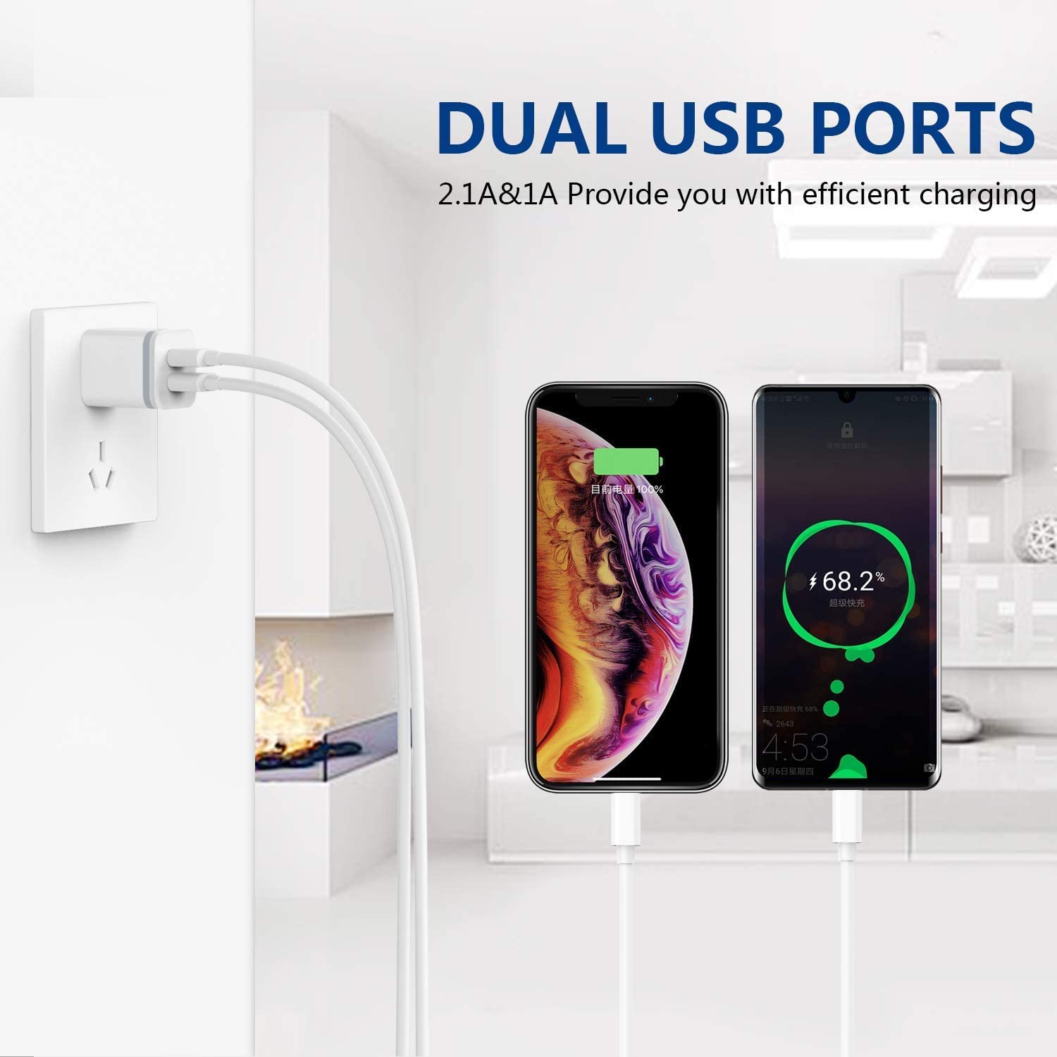 USB Wall Charger, LUOATIP 3-Pack 2.1A 5V Dual Port Cube Power Adapter Plug Block Charging Box Brick for iPhone 13 12 11 Pro Max SE XS XR X 8 7 6 6S Plus, Galaxy, LG, Moto, Android Phones