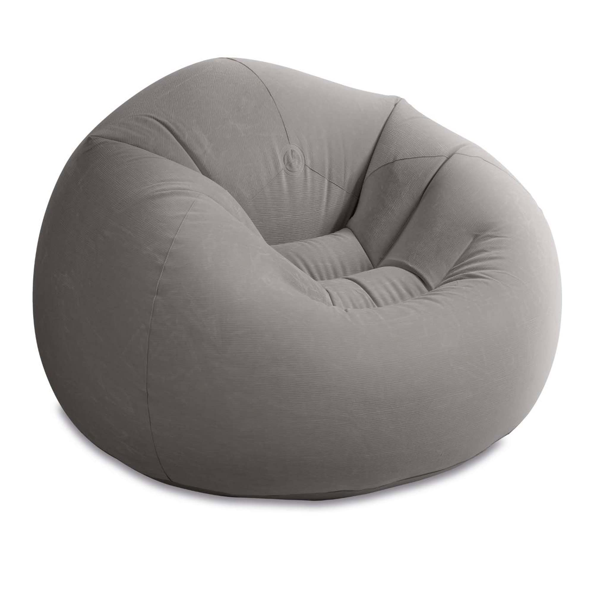 INTEX 68579EP Beanless Bag Inflatable Lounge Chair: Corduroy Textured Flocking - Durable Vinyl - Folds Compactly - 220lb Weight Capacity - 45" x 45" x 28"