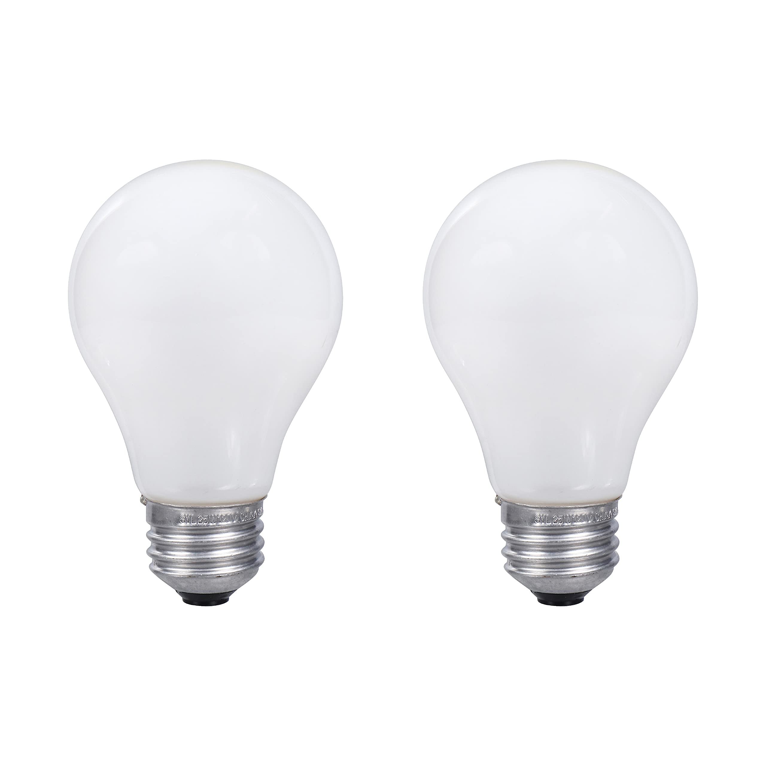 SYLVANIA Incandescent Light Bulb, 25W A19, Dimmable, Medium Base, 160 Lumens, 2850K, Soft White - 2 Count(Pack of 1)(10562)
