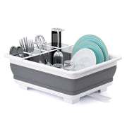 THANSTAR Collapsible Dish Drying Rack Portable Dinnerware Drainer Organizer for Kitchen RV Campers Travel Trailer Space Saving Kitchen Storage Tray