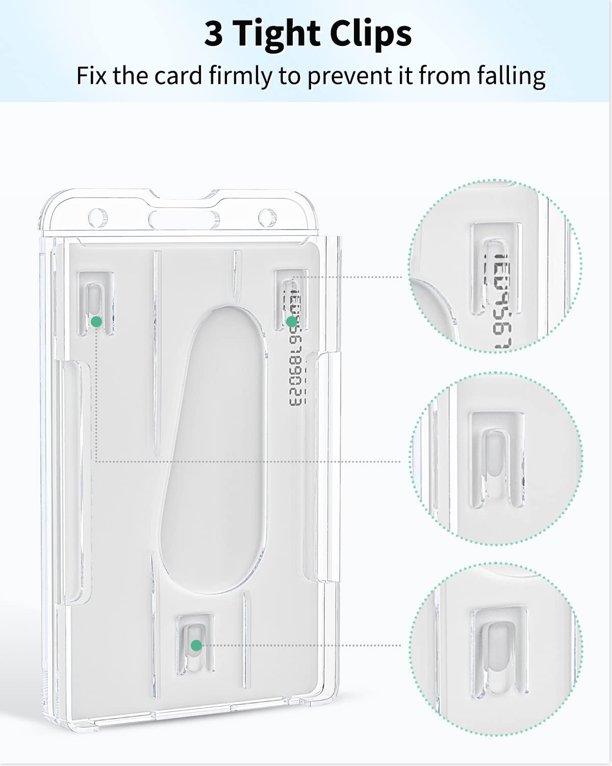 Pawfly 2 Pack Vertical 2-Card Badge Holder with Thumb Slot Hard Transparent PC Case Protector for Office School IDs Credit Cards Driver’s Licenses and Passes