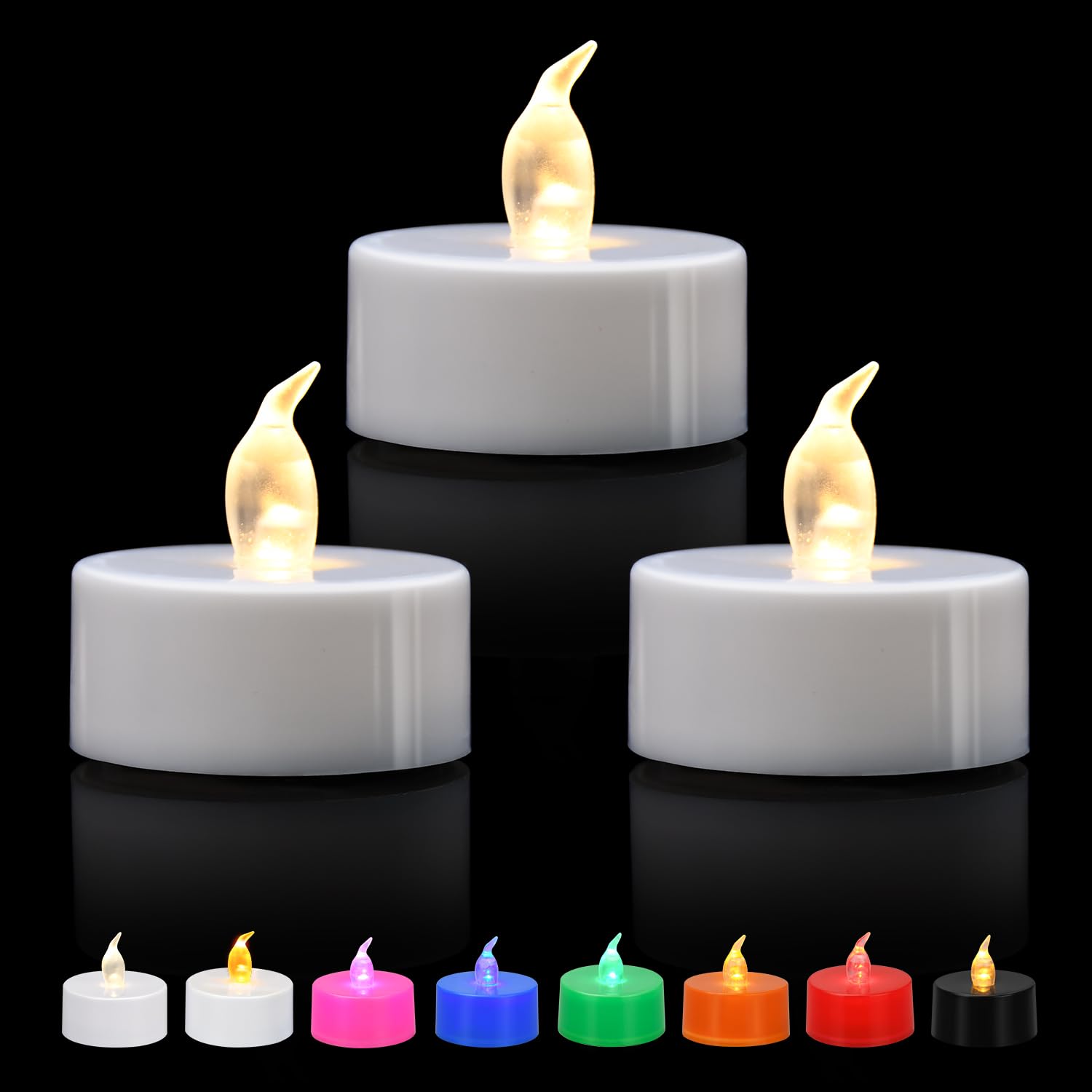 KOABY 12er-Pack LED Teelichter, flackernde warmweiße Lichter, batteriebetrieben