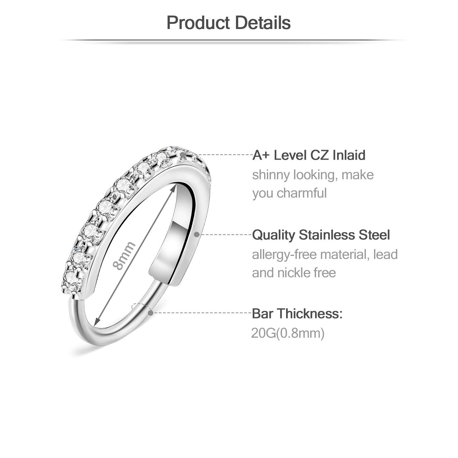 Mayhoop 20g Nose Rings Hoops And Studs For Women Men - Hypoallergenic 316L Surgical Stainless Steel L Shape Nose Screw Bone Silver Rose Gold Black Rainbow Pack 28Pcs