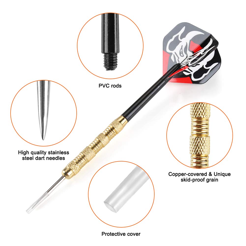 Accmor Metal Tip Darts, Steel Tip Darts, Professional Metal Darts, Darts Metal Tip Set, Metal Darts for Dartboard,18 pcs ﻿