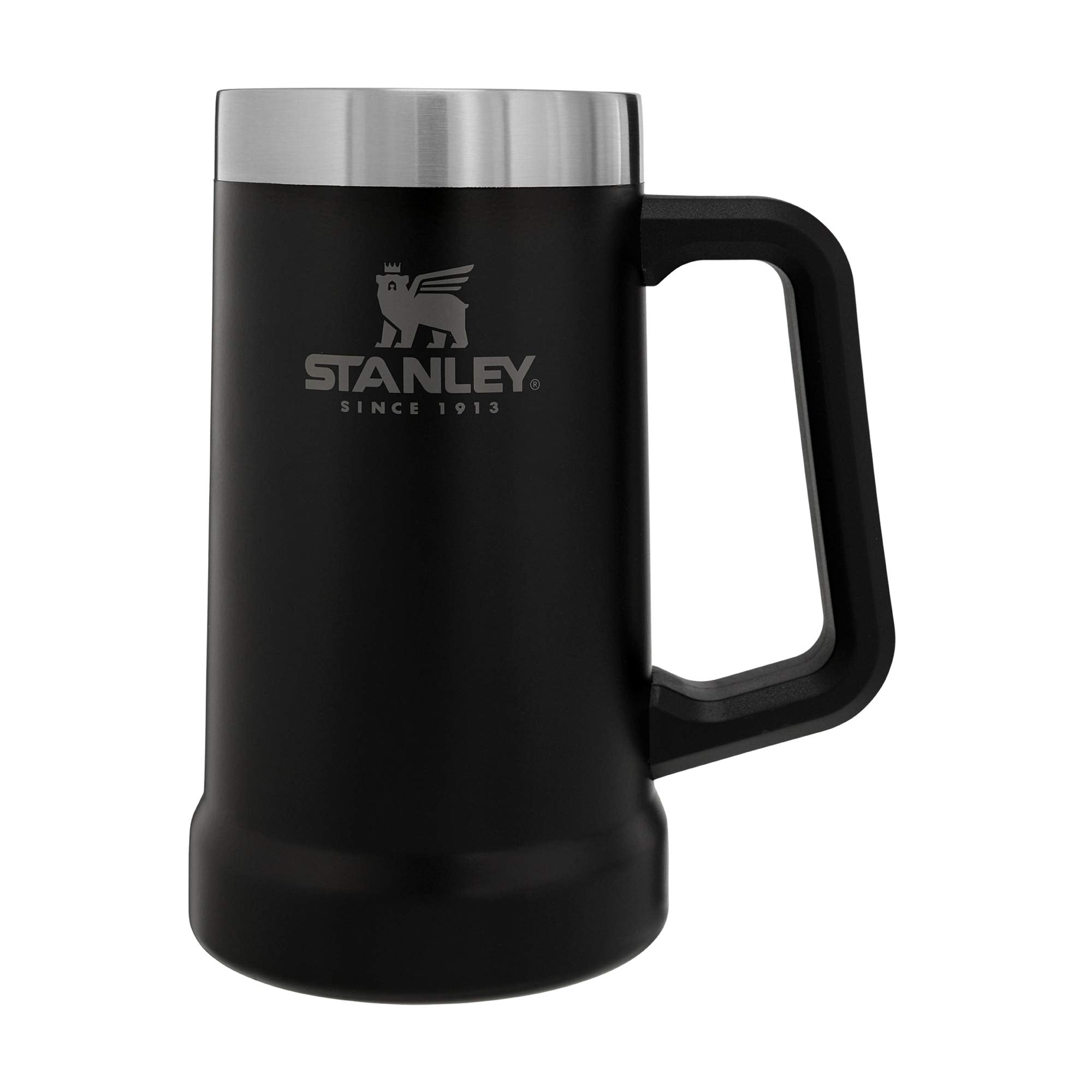 Stanley Stay-Chill Bierhumpen 0,7 L | Robuster Griff | Bierbecher Trinkgefäß, fasst 2 Dosen | Isolierter Edelstahl-Partyhumpen | BPA-frei | Mattschwarz