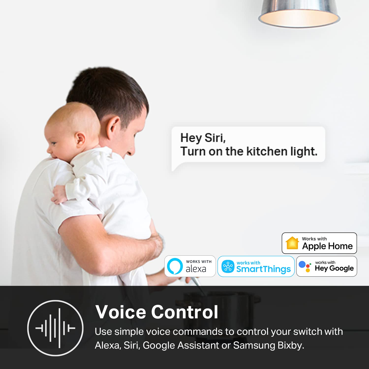 Kasa Apple HomeKit Smart Light Switch KS200P3, Single Pole, Neutral Wire Required, 2.4GHz Wi-Fi Light Switch Works with Siri, Alexa and Google Home, UL Certified, No Hub Required, White, 3-Pack