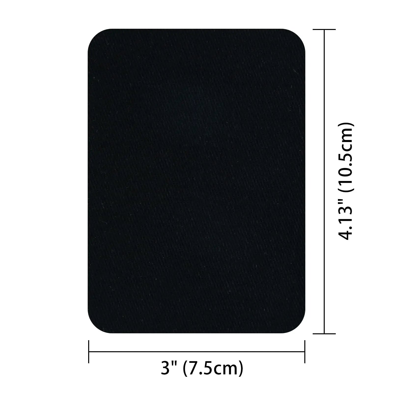 Guokuai Premium Quality Fabric Repair Patches Iron-on Patches for Clothing Inside & Outside Strongest Glue Cotton 3" by 4-1/4" (7.5 cm x 10.5 cm)… (6PCS-Black)