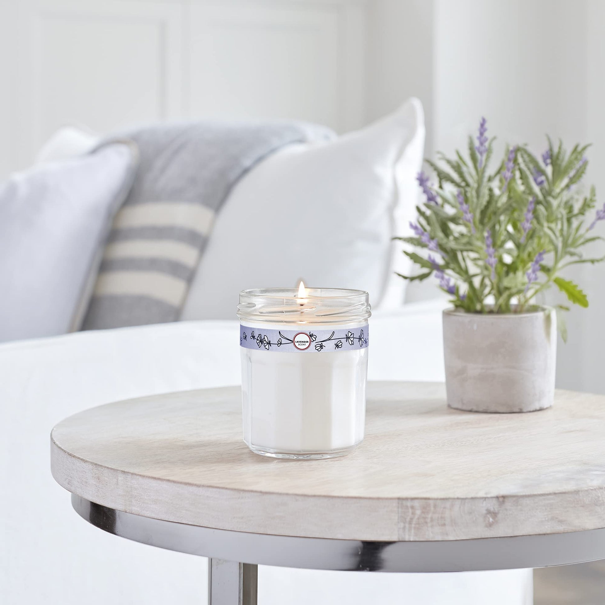 MRS. MEYER'S CLEAN DAY Lavender Soy Candle, Garden-Inspired Aromatherapy Homekeeping, 35 Hour Burn Time, Made with Essential Oils, 7.2 oz Large Glass Jar Candles (Pack of 2)