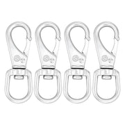 SHONAN Stainless Steel Flag Clips for Flagpole Rope- 4 Pack 3.5 Inch Swivel Snap Hook Flag Pole Clips, Diving Clips Spring Hooks for Dog leashes, Keychains, Boat Ropes, Bird Feeders