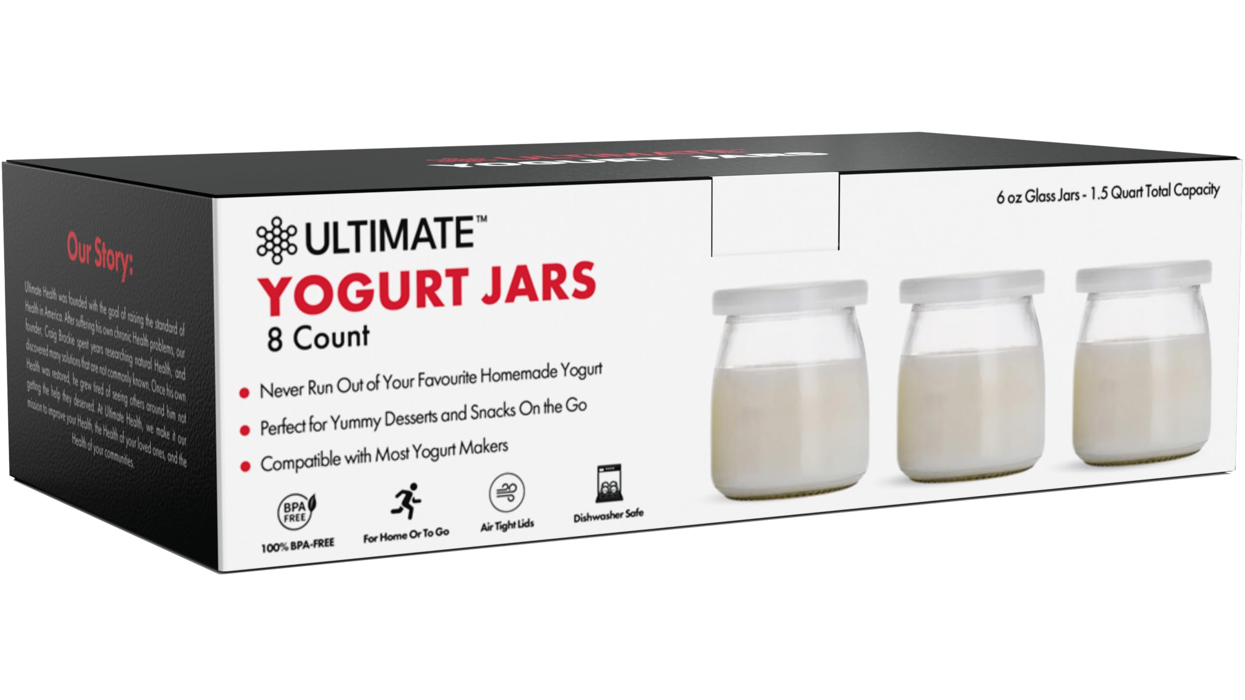 Ultimative Joghurtgläser – Machen Sie köstlicheren Joghurt! 8 kleine Joghurtbecher aus Glas mit Deckel – 100 % BPA-frei, luftdicht und spülmaschinenfest! Perfekte Behälter für Joghurt, Haferflocken, Pudding oder Wackelpudding