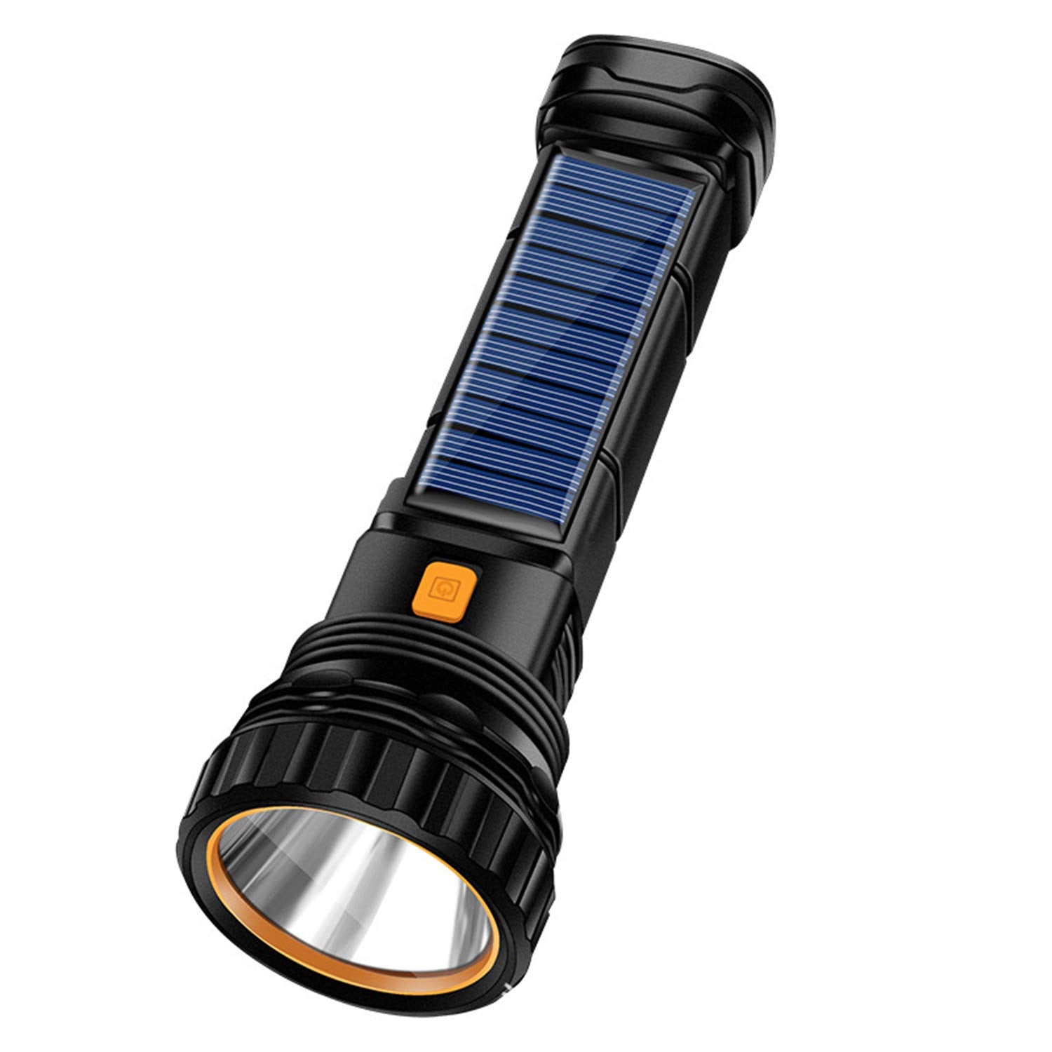 E-SHIDAI Solar-/wiederaufladbare Multifunktions-LED-Taschenlampe mit 1000 Lumen, Notfall-Stroboskoplicht und 1200-mAh-Akku, Notstromversorgung und USB-Ladekabel, Schnellladung (1 Stk.)