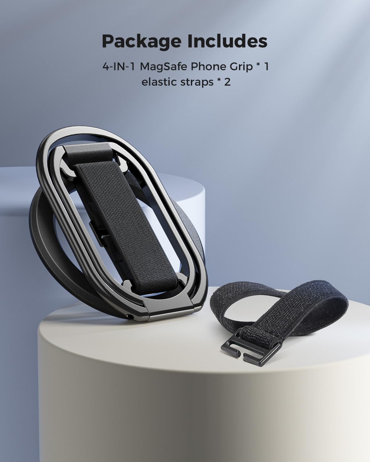 [2025 Newest] SUPERONE for MagSafe Phone Grip for MagSafe Kickstand Compatible with Mag Safe Finger Loop, 4-in-1 Phone Ring Holder Strap for Mag Safe iPhone 17/16/15/14/13/12 Series