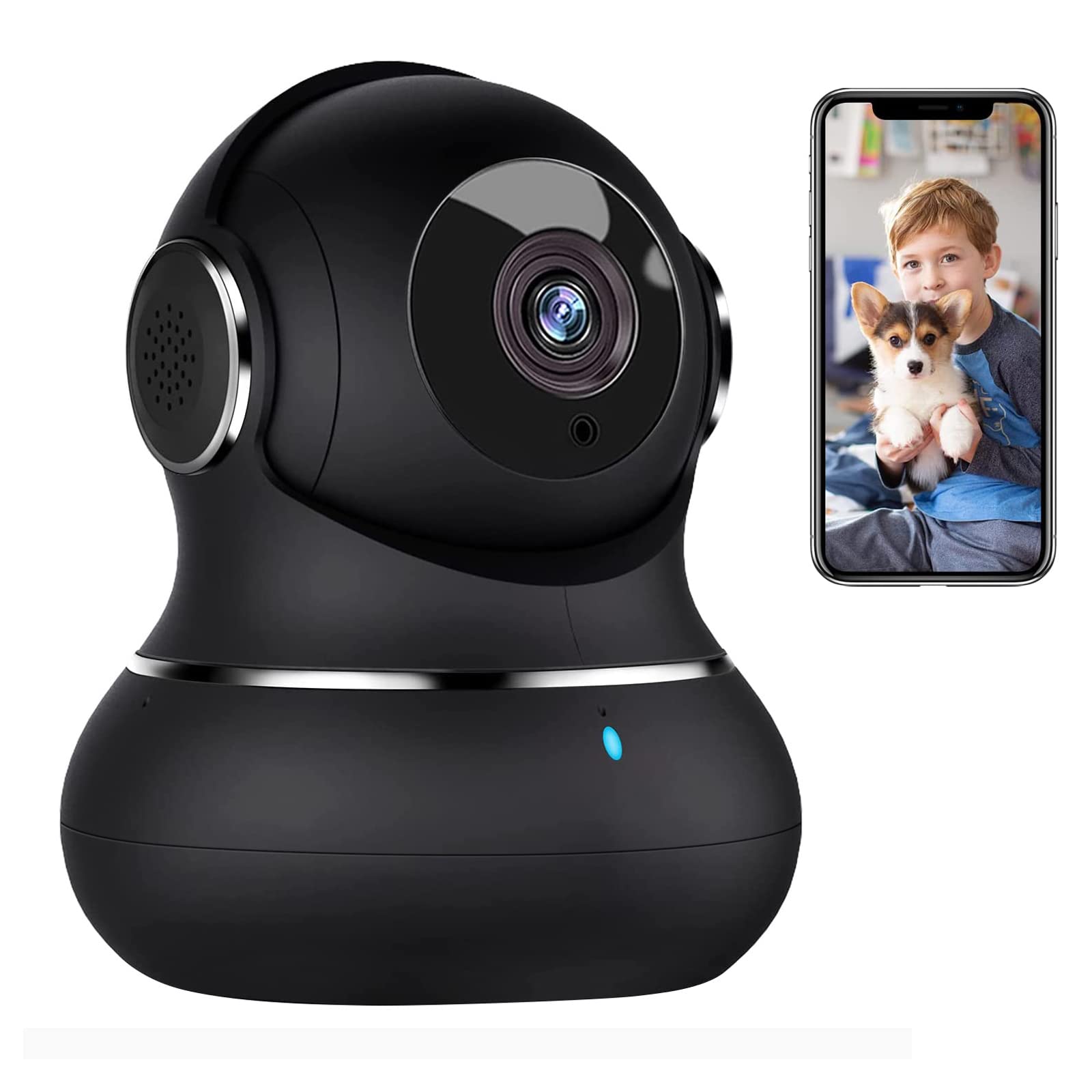 litokam 2K Indoor Security Camera, 360 degrees Cameras for Home Security Indoor with Motion Detection, Pet Cam with Phone App, Baby Monitor-Night Vision