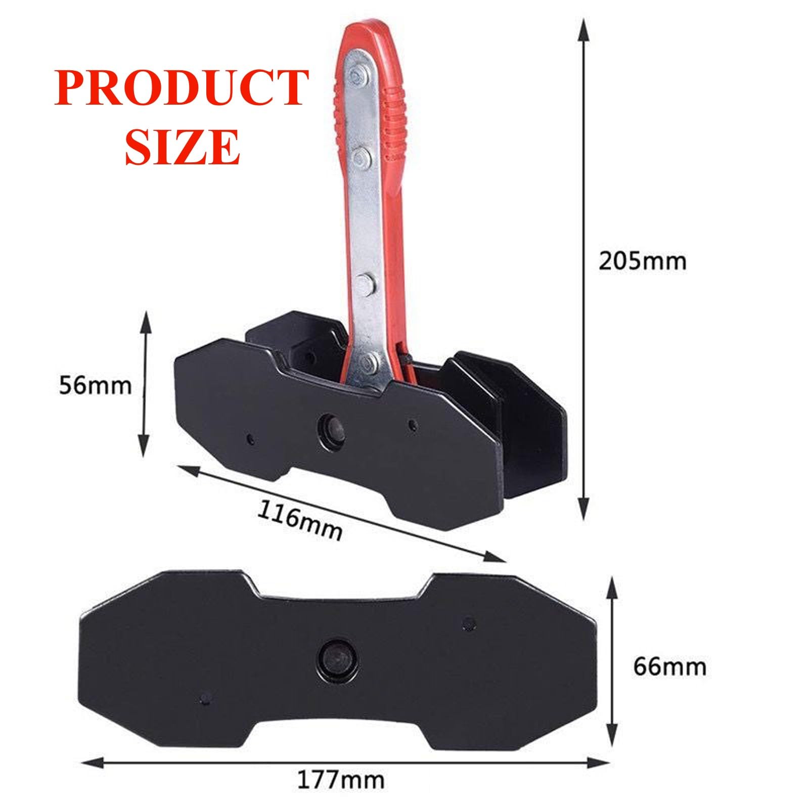 TUTOOLS Brake Caliper Press, Caliper Piston Spreader, Brake Tools,Brake Caliper Piston, Brake Caliper Press Ratchet with 2 Extra pcs Steel Plates, Red