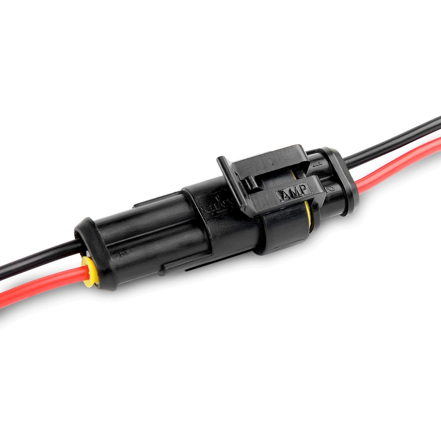 Nilight - 50020R 2Pin Way 16AWG Waterproof Wire 1.5mm Series Terminal Connector-10 Pack,2 Years Warranty