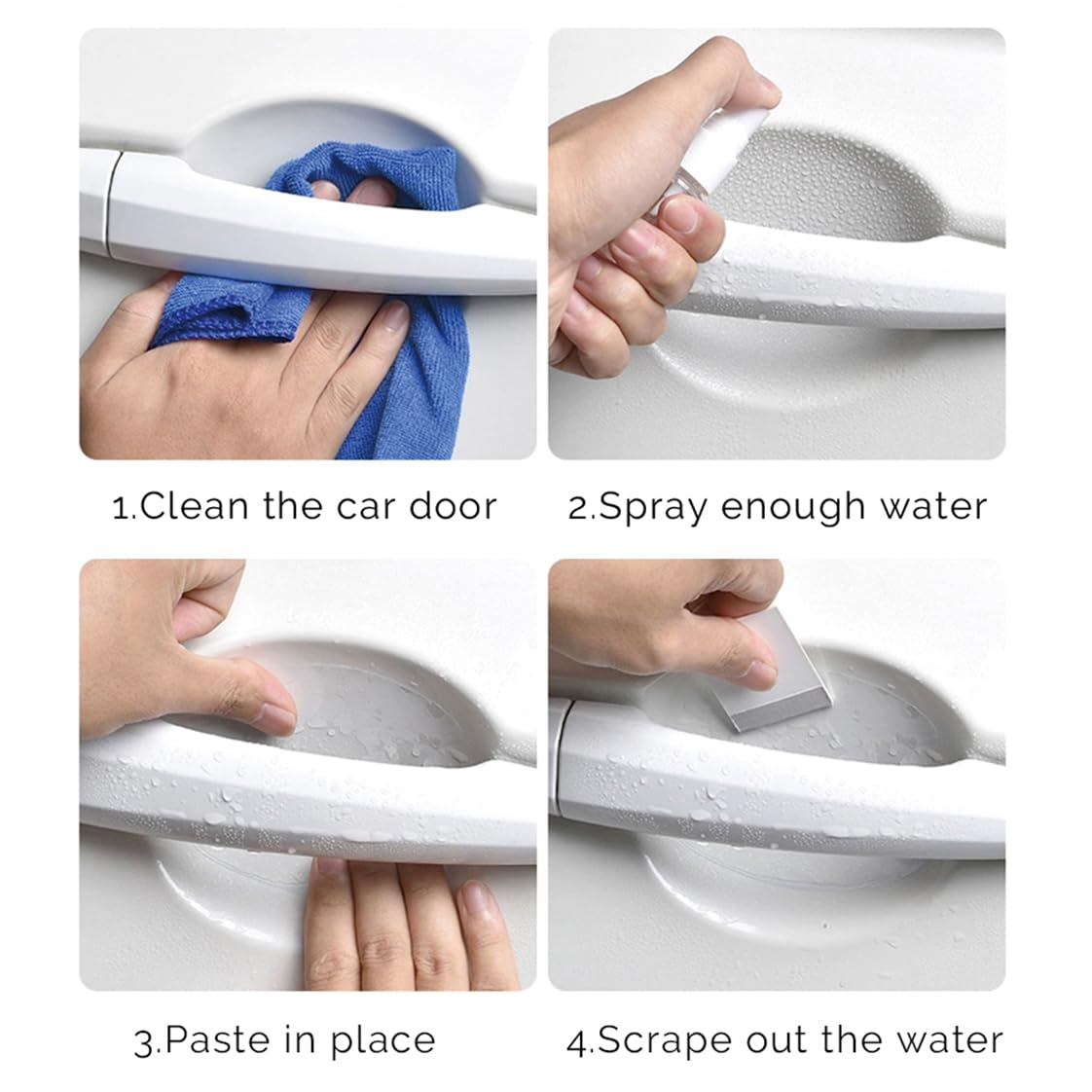 GRTHTATI 10pcs Clear Car Door Handle Scratch Potector TPU Car Door Sticker Universal Protective Films for Vehicles (Clear)