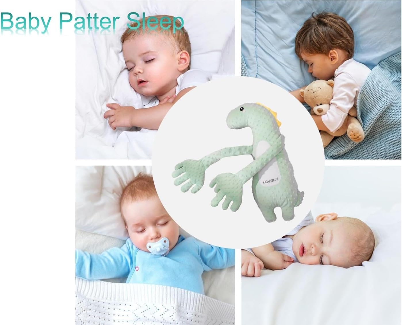 Baby Patter for Sleep, Baby Startle Prevention Sleep Aid Companion, Soothing Patting Sleeping Toy with Soothing Palm Pad, 3 Levels Adjustable Simulation of Mother's Automatic Palm Slapping (K)