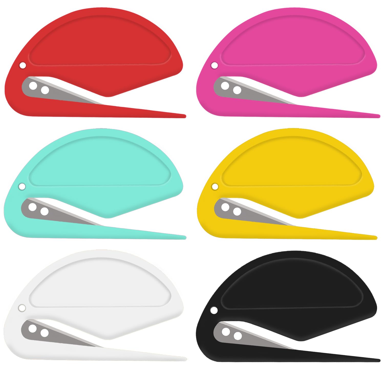 6 Pack Letter Opener Envelope Slitter - Envelope Opener for Women Men,Office Worker,Graduate Students,Home,Office,Postal.Mail Opener with Safety Concealed Sharp Blade Neatly Opened Without Damage