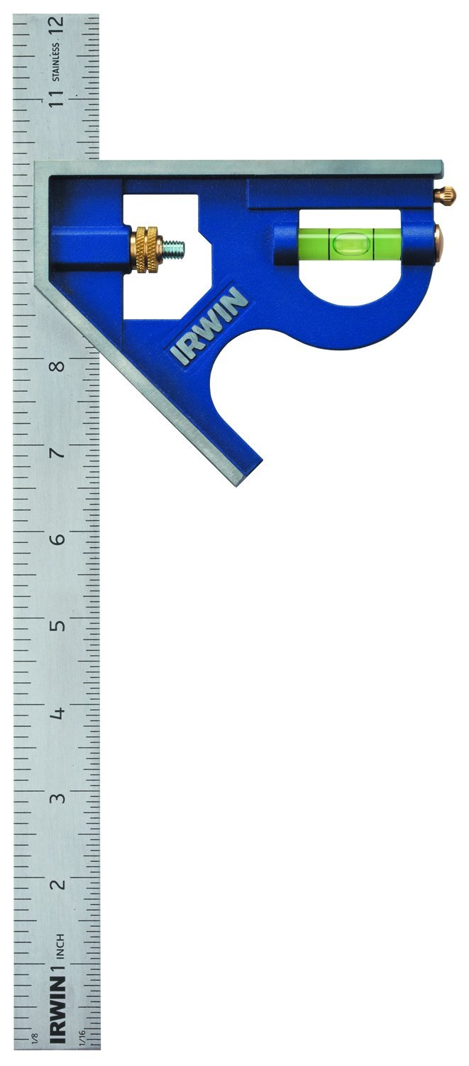 IRWIN Kombinationswinkel, 30 cm, 45-90 Grad Markierung, Edelstahl (1794469)