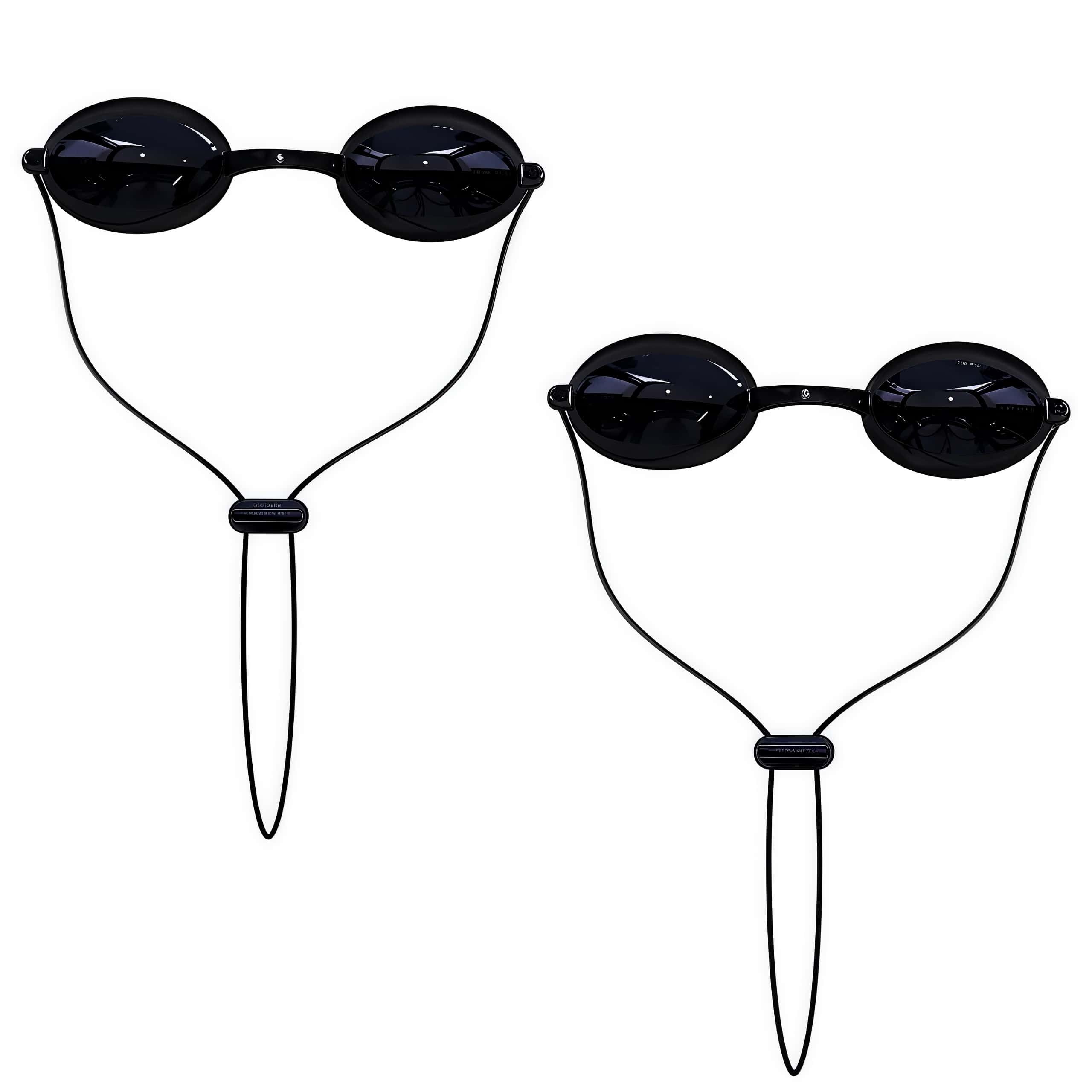 Schutzbrille für die Rotlichttherapie, 2er-Pack, Schutzbrille für die Bräunung, Augenschutz für die Lichttherapie ohne Lichtblockierung, sicheres, transparentes, durchsichtiges Material, Aufbewahrungsbox enthalten
