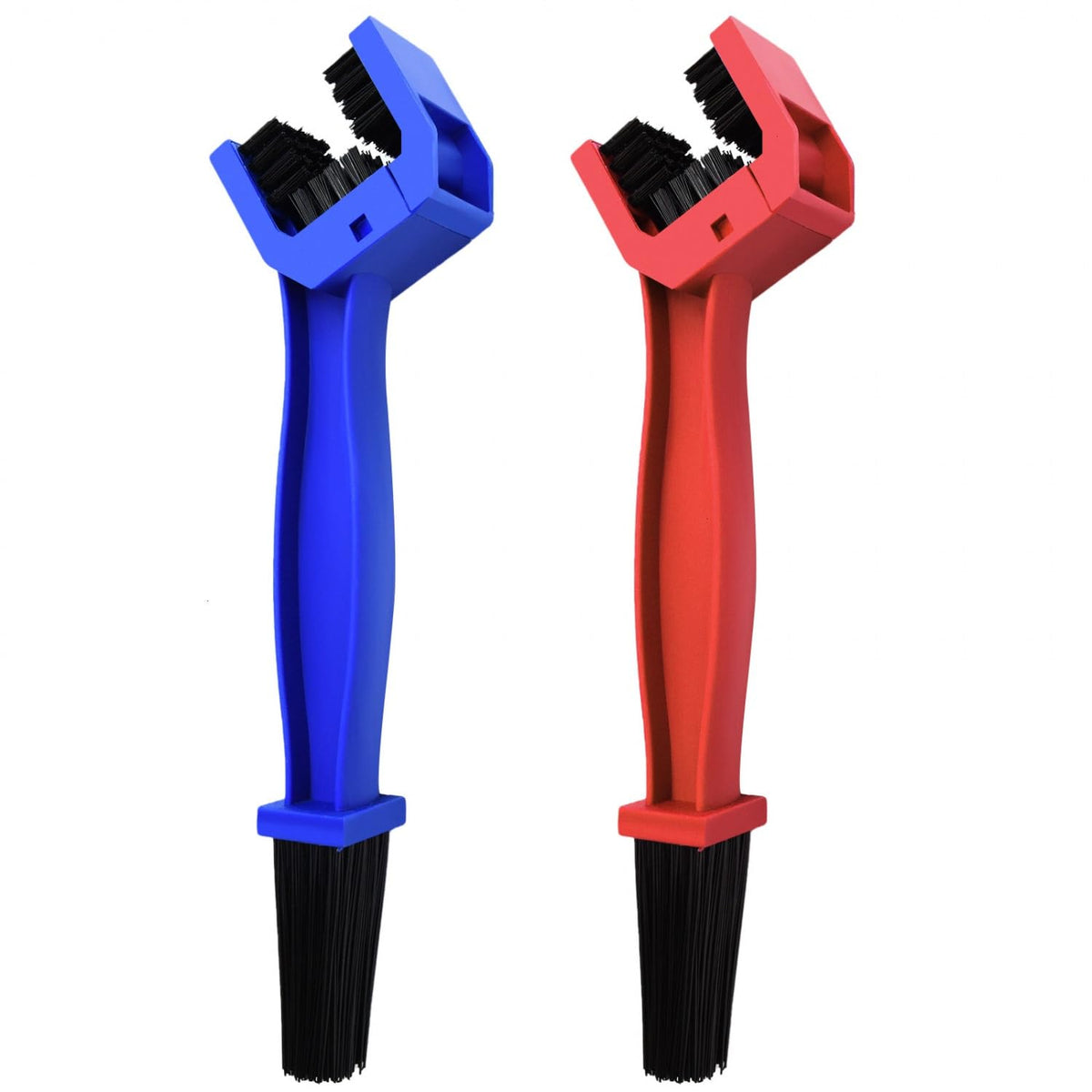 WEFOO Fahrrad- oder Motorradkettenreiniger, Reinigungsbürste 2 Stück (Farbe, Blau und Rot)